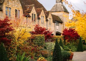 The gardens in Autumn were stunning at The Lygon Arms